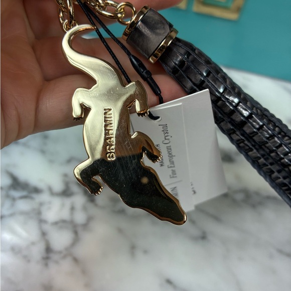 Brahmin Alligator Nocturnal Melbourne Croc Charm Tassel - NWT Key Bag Charm - Picture 4 of 6